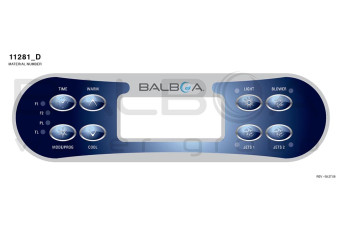  Balboa | Top Side Panel ML700 Clear Jets 1, Jets 2, Blower, Time, Mode/Prog, Warm, Cool 151065-30